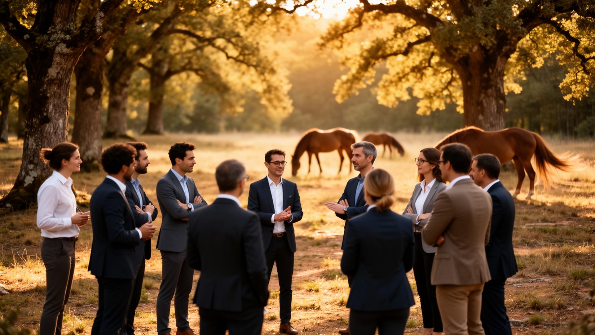 Séminaire d'entreprise et team building en équicoaching au Camping Les Tourterelles en Dordogne